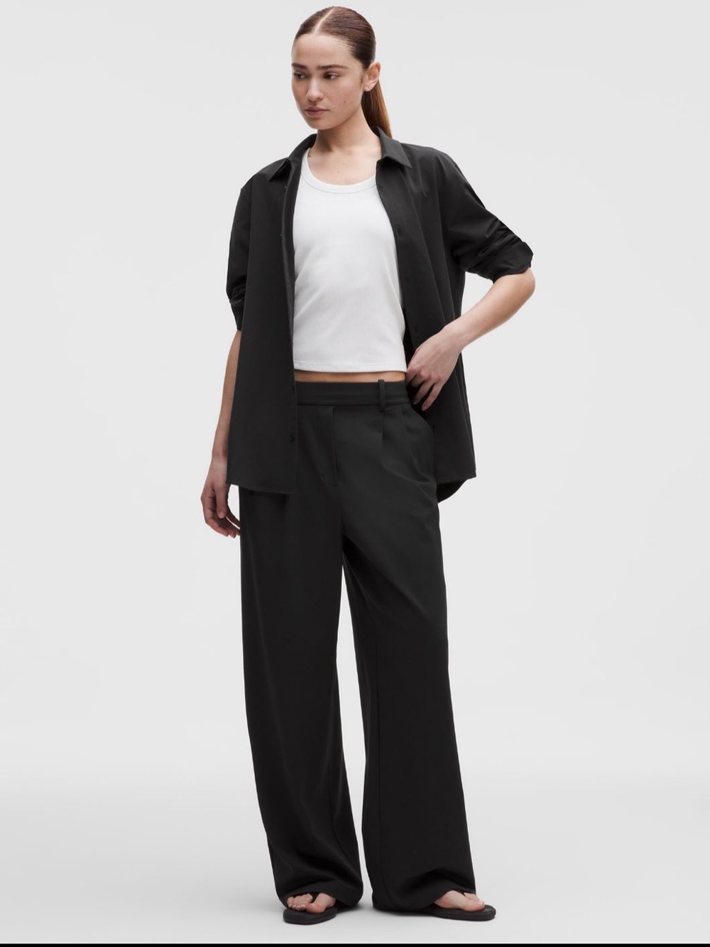 lululemon athletica Black daydrift Wide-Leg Trousers L SHORT